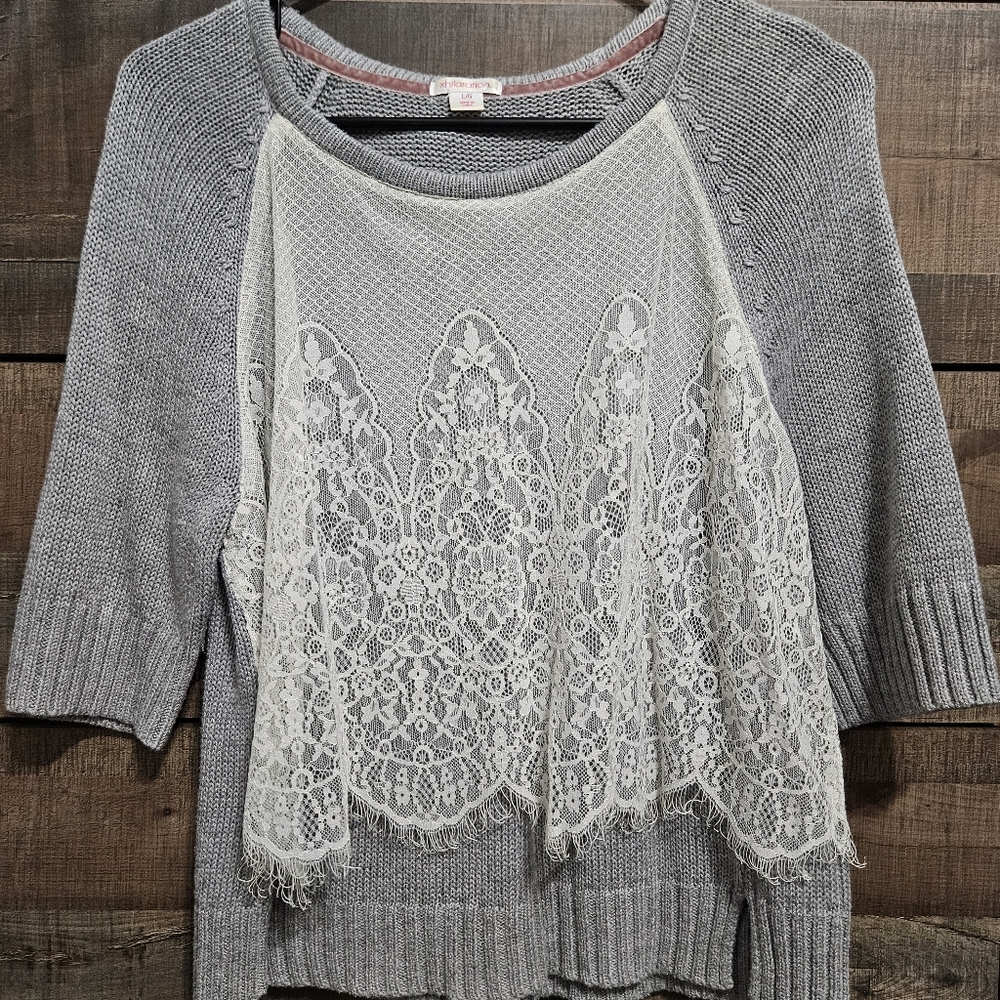 Lace Overlay Sweater